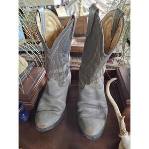 Vintage Rugged  Grey Leather Wrangler Men's Boots Size 10.5